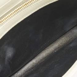 Pre Owned Saint Laurent White Mixed Quilted Leather Envelope Monogram Chain Bag