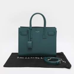 Pre Owned Saint Laurent Green Leather Baby Classic Sac De Jour Tote