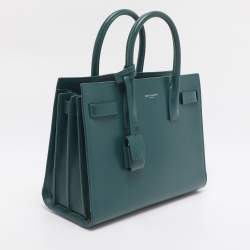 Pre Owned Saint Laurent Green Leather Baby Classic Sac De Jour Tote
