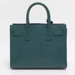Pre Owned Saint Laurent Green Leather Baby Classic Sac De Jour Tote