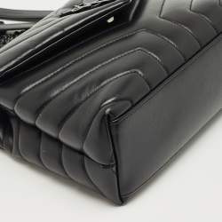 Pre Owned Saint Laurent Black Quilted Leather Small Loulou Shoulder Bag