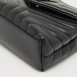 Pre Owned Saint Laurent Black Quilted Leather Small Loulou Shoulder Bag
