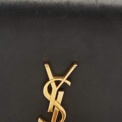 Pre Owned Saint Laurent Black Leather Medium Kate Tassel Chain Shoulder Bag