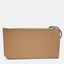 Pre Owned Saint Laurent Paris Beige Leather card wallet