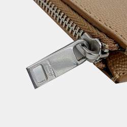 Pre Owned Saint Laurent Paris Beige Leather card wallet