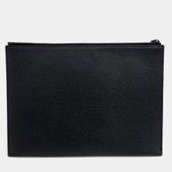 Pre Owned Saint Laurent Paris Black Leather Clutch