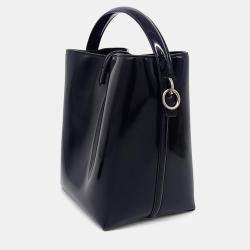 Pre Owned Saint Laurent Paris Black Leather LE37 Cassandra Bucket Bag