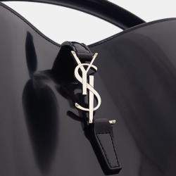 Pre Owned Saint Laurent Paris Black Leather LE37 Cassandra Bucket Bag