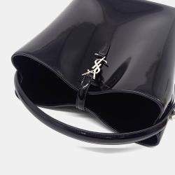 Pre Owned Saint Laurent Paris Black Leather LE37 Cassandra Bucket Bag