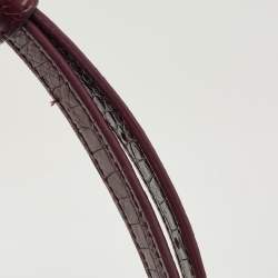 Pre Owned Saint Laurent Red Croc Embossed Leather Baby Classic Sac De Jour Tote