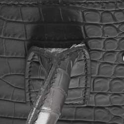 Pre Owned Saint Laurent Grey Croc Embossed Leather Baby Classic Sac De Jour Tote