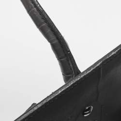 Pre Owned Saint Laurent Grey Croc Embossed Leather Baby Classic Sac De Jour Tote