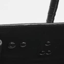 Pre Owned Saint Laurent Grey Croc Embossed Leather Baby Classic Sac De Jour Tote