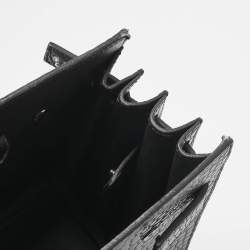 Pre Owned Saint Laurent Grey Croc Embossed Leather Baby Classic Sac De Jour Tote