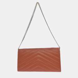 Pre Owned Saint Laurent Pink Envelope WOC Wallet on Chain Handbag