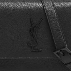 Pre Owned Saint Laurent Paris Black Leather Medium Sunset Crossbody Bag