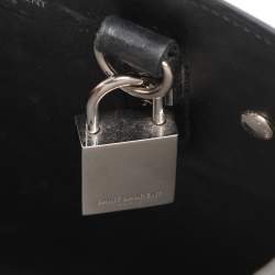 Pre Owned Saint Laurent Black Croc Embossed Leather Nano Classic Sac De Jour Tote