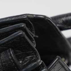 Pre Owned Saint Laurent Black Croc Embossed Leather Nano Classic Sac De Jour Tote