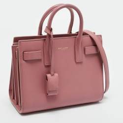 Pre Owned حقيبة يد توتس سان لوران نانو كلاسيك جلد زهري