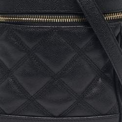 Pre Owned Saint Laurent Black Quilted Leather 80's Vanity Shoulder Bag