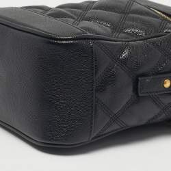 Pre Owned Saint Laurent Black Quilted Leather 80's Vanity Shoulder Bag