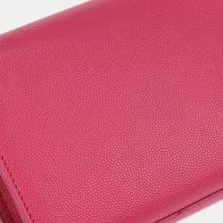 Pre Owned Saint Laurent Pink Leather Kate Shoulder Bag  