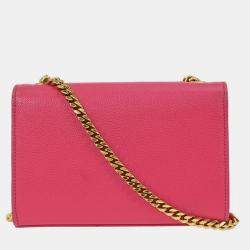 Pre Owned Saint Laurent Pink Leather Kate Shoulder Bag  
