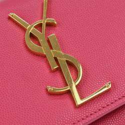 Pre Owned Saint Laurent Pink Leather Kate Shoulder Bag  
