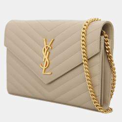 Pre Owned Saint Laurent Paris Cassandre Envelope Wallet On Chain