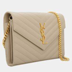 Pre Owned Saint Laurent Paris Cassandre Envelope Wallet On Chain