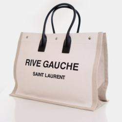 Pre Owned Saint Laurent Large Canvas Rive Gauche Tote