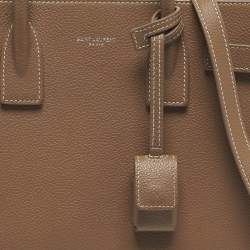 Pre Owned Saint Laurent Beige Leather Baby Classic Sac De Jour Tote