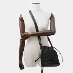 مملوكة مسبقًا Saint Laurent Paris Rive Gauche Bucket Bag Black Nylon Leather