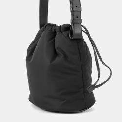 مملوكة مسبقًا Saint Laurent Paris Rive Gauche Bucket Bag Black Nylon Leather