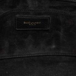 Pre Owned Saint Laurent Black Leather Y-Ligne Clutch