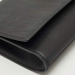 Pre Owned Saint Laurent Black Leather Y-Ligne Clutch