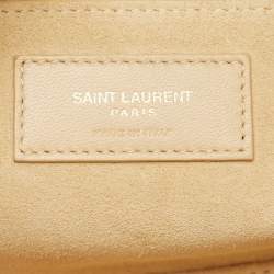 Pre Owned Saint Laurent Cream Leather LE 5 À 7 Shoulder Bag