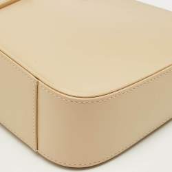 Pre Owned Saint Laurent Cream Leather LE 5 À 7 Shoulder Bag