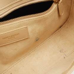 Pre Owned Saint Laurent Cream Leather LE 5 À 7 Shoulder Bag