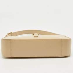 Pre Owned Saint Laurent Cream Leather LE 5 À 7 Shoulder Bag
