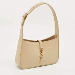 Pre Owned Saint Laurent Cream Leather LE 5 À 7 Shoulder Bag