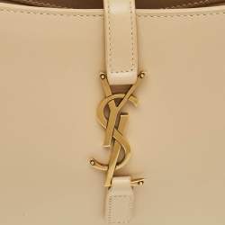 Pre Owned Saint Laurent Cream Leather LE 5 À 7 Shoulder Bag