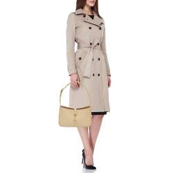 Pre Owned Saint Laurent Cream Leather LE 5 À 7 Shoulder Bag