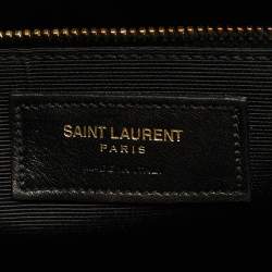 Pre Owned Saint Laurent Black/Navy Blue Leather Small Classic Sac de Jour Tote
