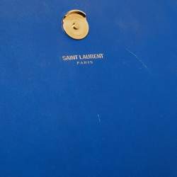 Pre Owned Saint Laurent Blue Leather Medium Kate Tassel Shoulder Bag