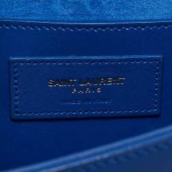Pre Owned Saint Laurent Blue Leather Medium Kate Tassel Shoulder Bag