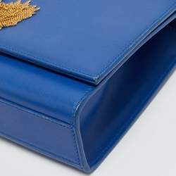 Pre Owned Saint Laurent Blue Leather Medium Kate Tassel Shoulder Bag