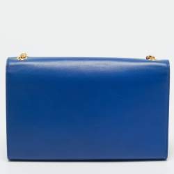 Pre Owned Saint Laurent Blue Leather Medium Kate Tassel Shoulder Bag