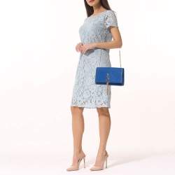 Pre Owned Saint Laurent Blue Leather Medium Kate Tassel Shoulder Bag