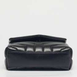 Pre Owned Saint Laurent Black Matelassé Leather Toy Loulou Crossbody Bag